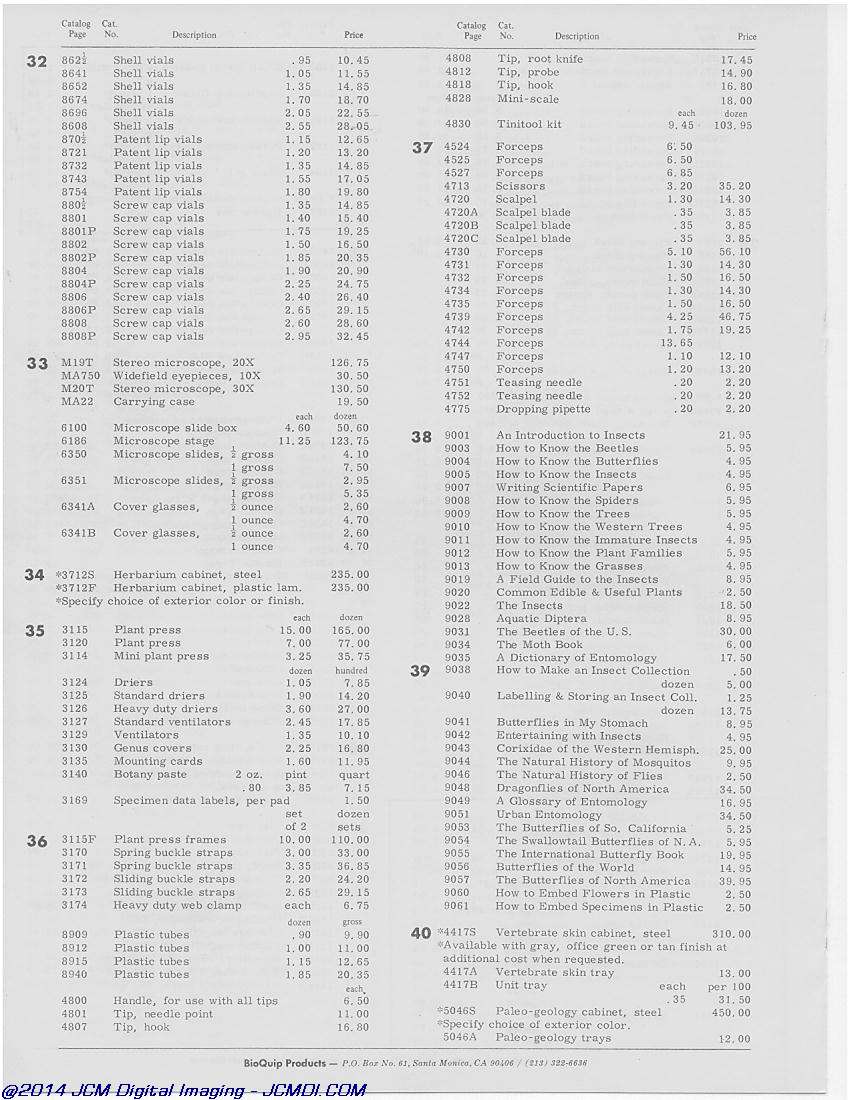 BioQuip 1978-1979 Catalog page scan